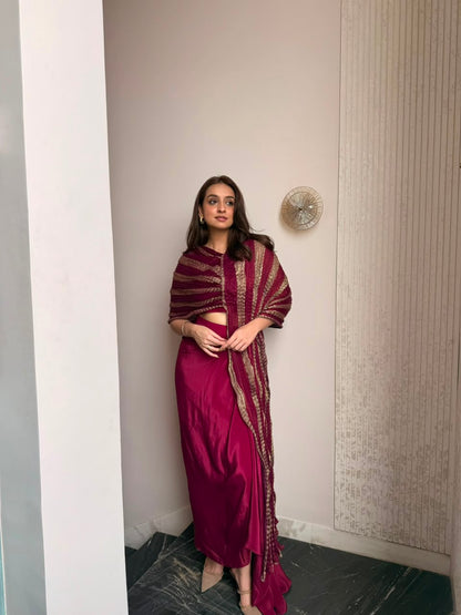 Merlot Wine Skirt Set