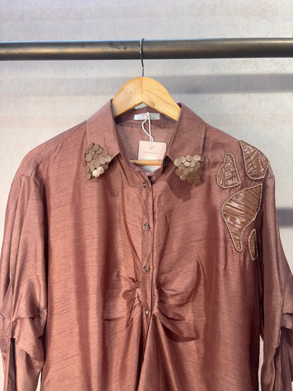 Ruched tissue patch shirt