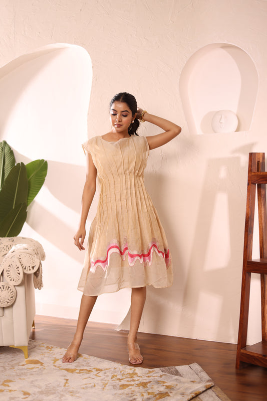 Pleats and waves dress