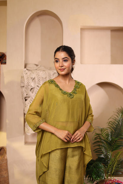 Olive Glow Kaftan Coord