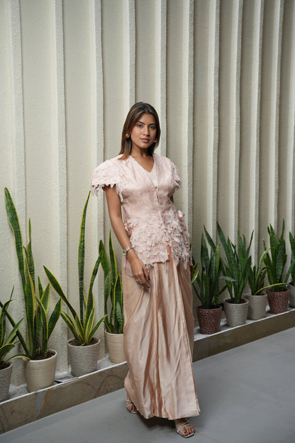 Coral Tissue Bib top and skirt