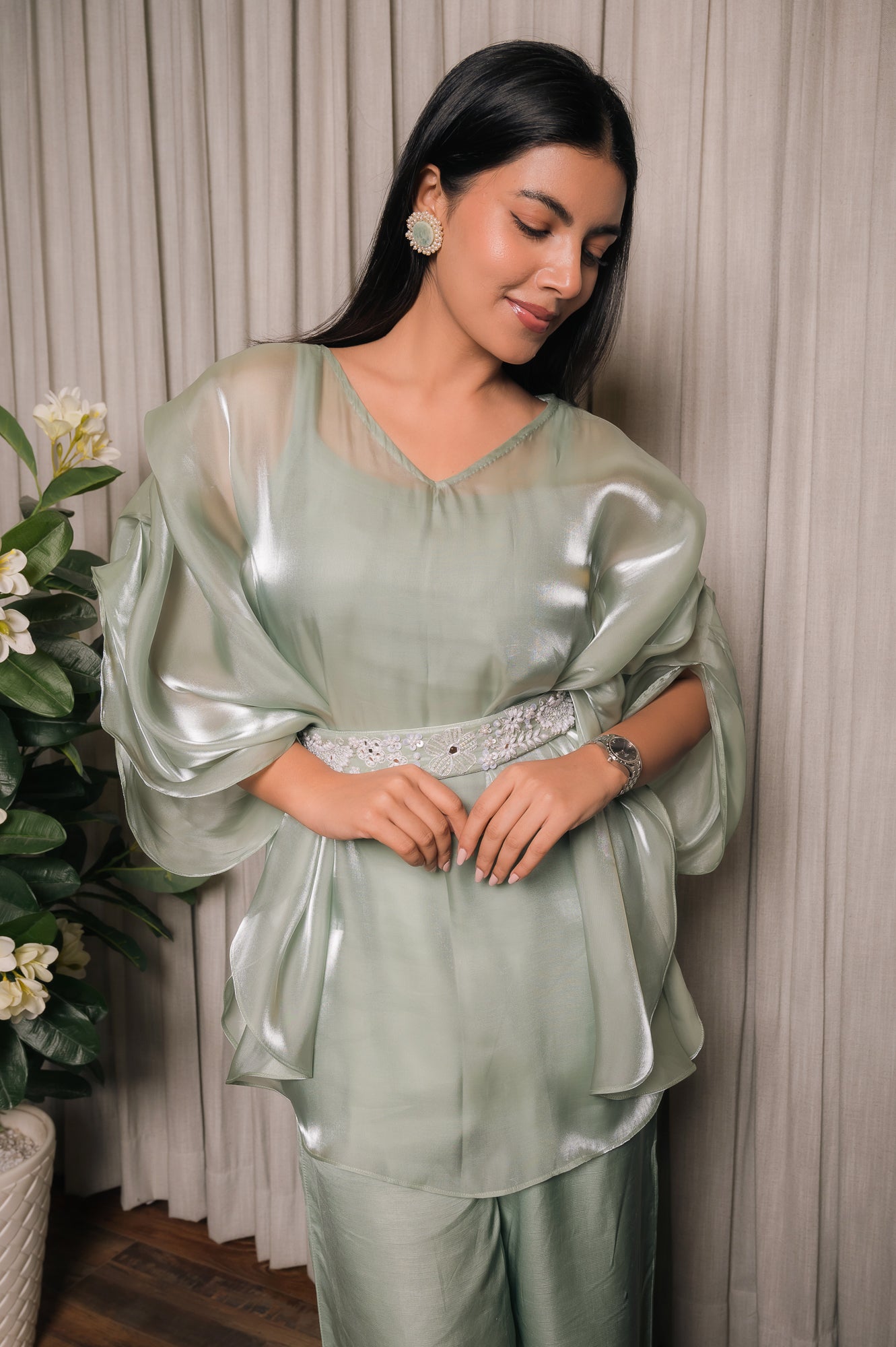 Belted Kaftan Coord Set