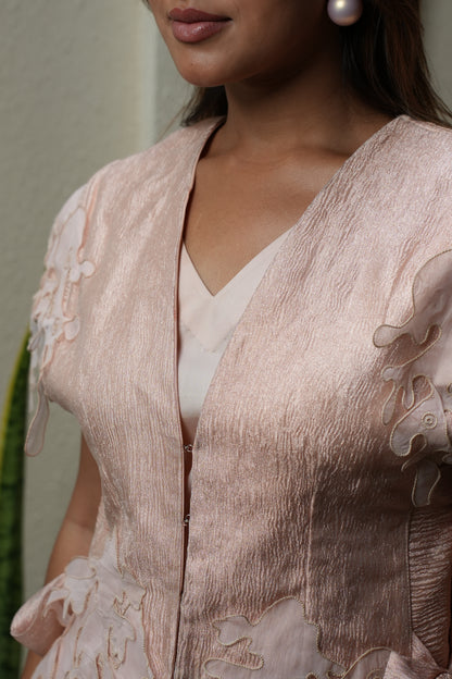Coral Tissue Bib top and skirt