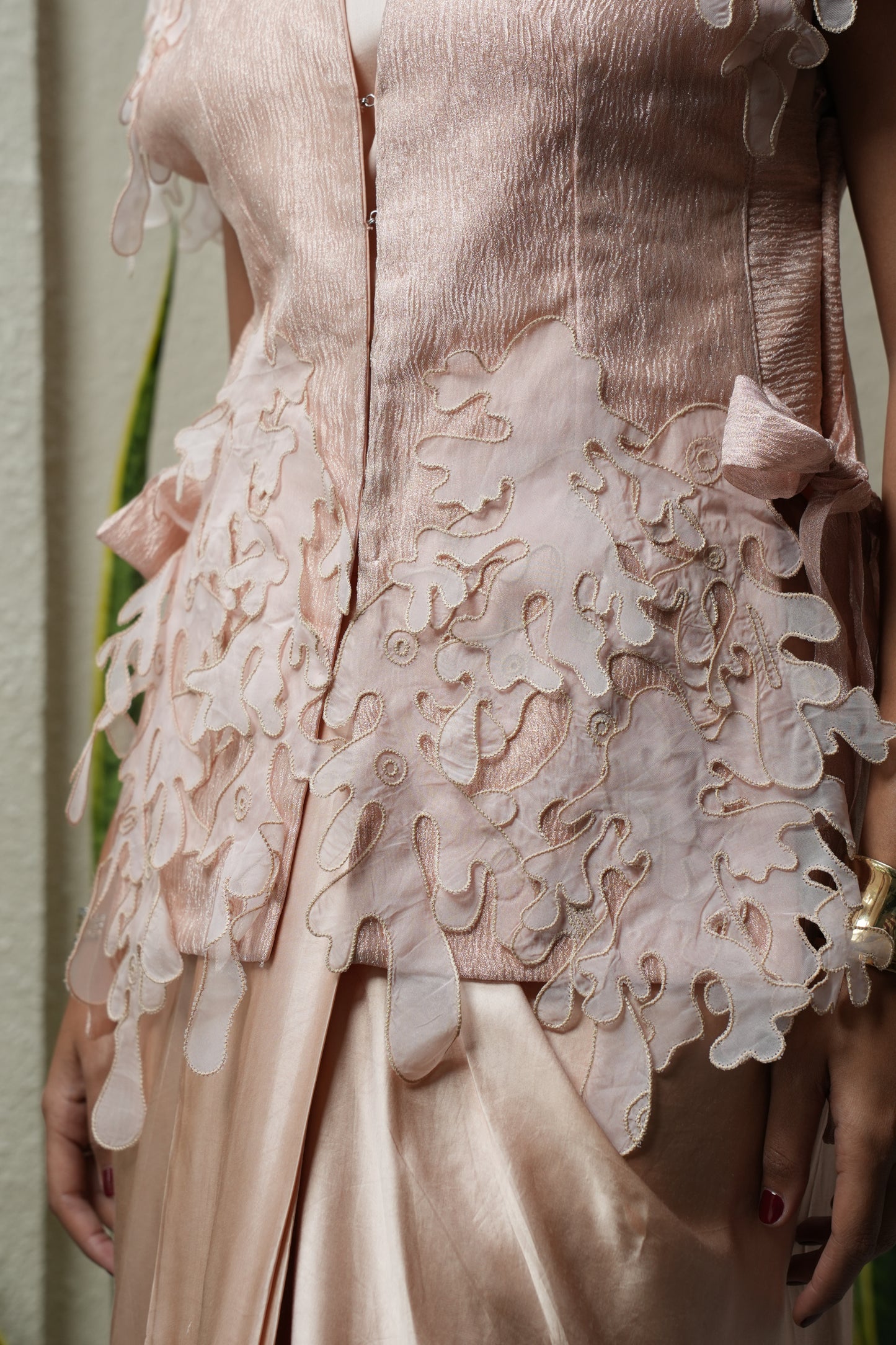 Coral Tissue Bib top and skirt