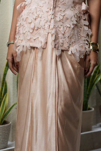 Coral Tissue Bib top and skirt