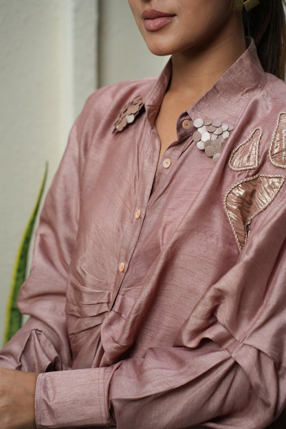 Ruched tissue patch shirt