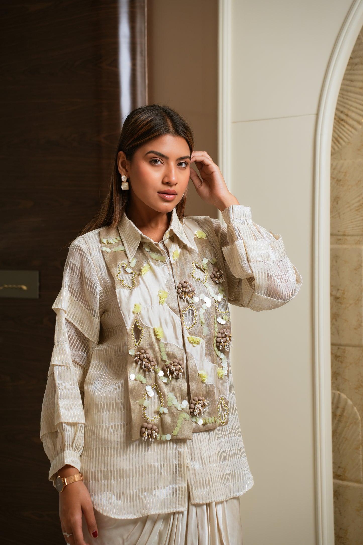 Ivory ora drape set
