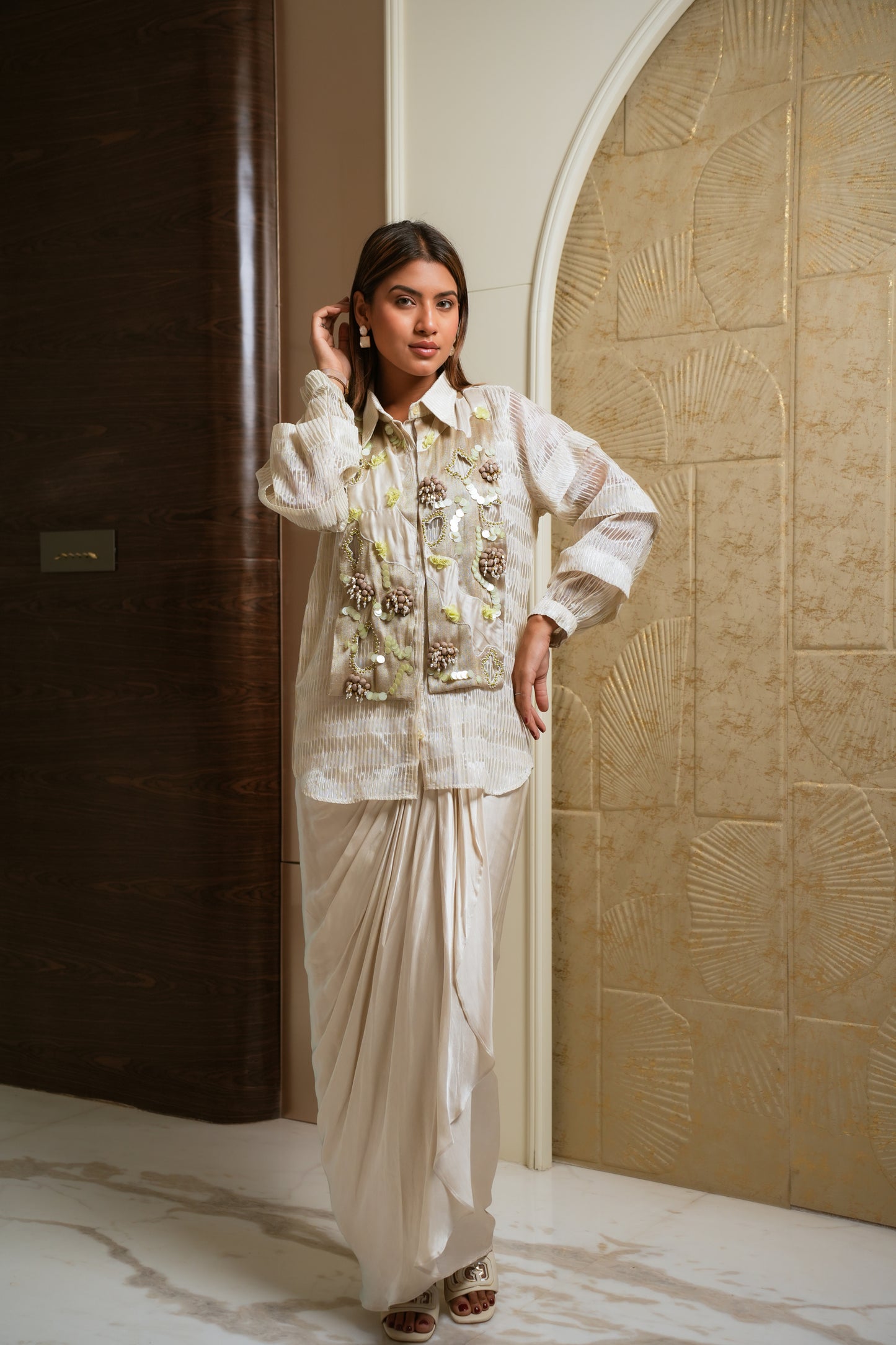 Ivory ora drape set