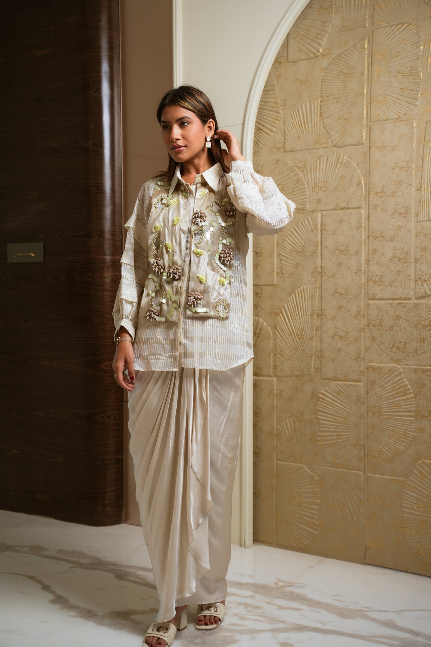 Ivory ora drape set