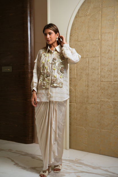 Ivory ora drape set
