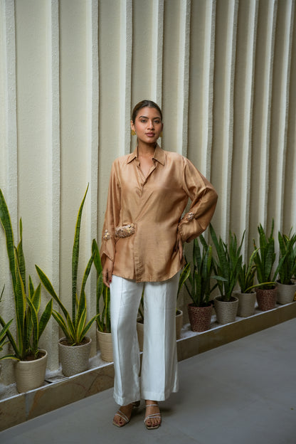 Coin-wrap shirt