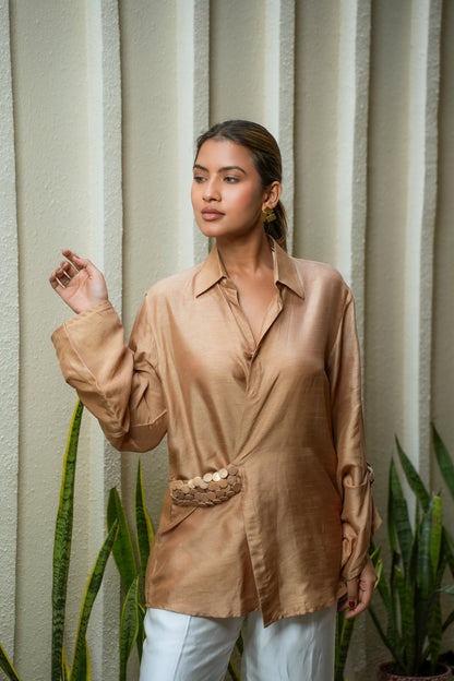 Coin-wrap shirt