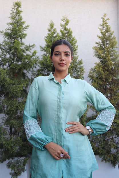 Floral Puff sleeves Shaded Coord