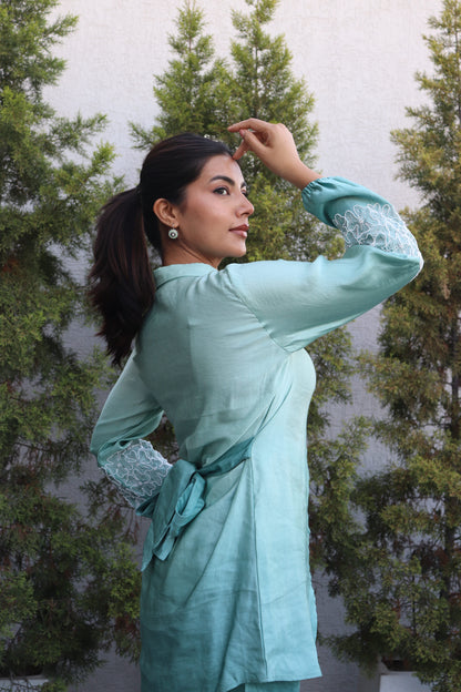 Floral Puff sleeves Shaded Coord