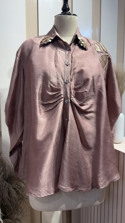 Ruched tissue patch shirt