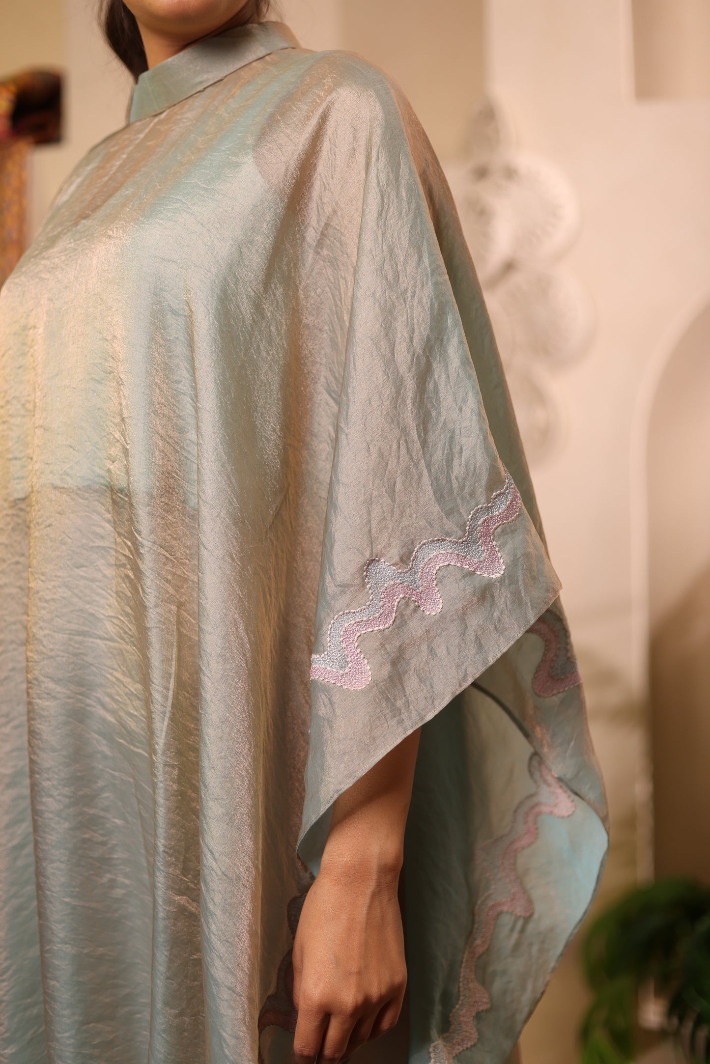 Pastel Green Kaftan coord Set