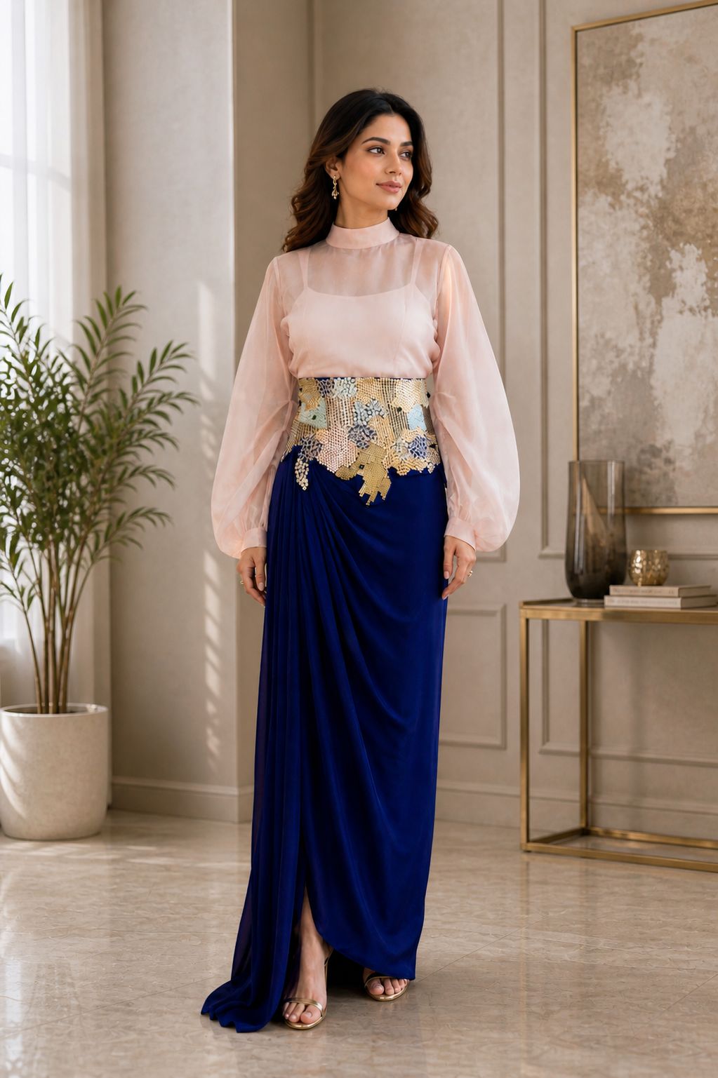 Blush royal skirt set
