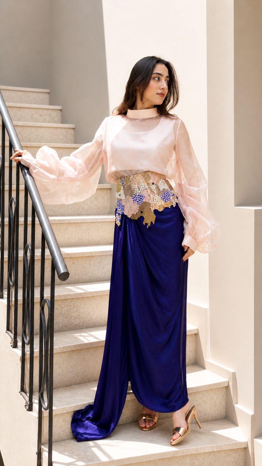 Blush royal skirt set