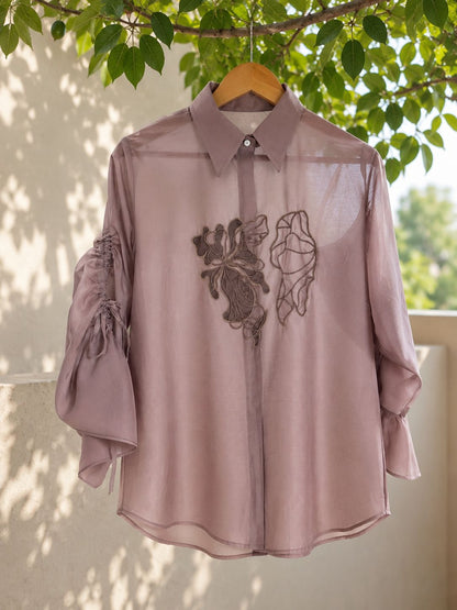 Mocha veil shirt