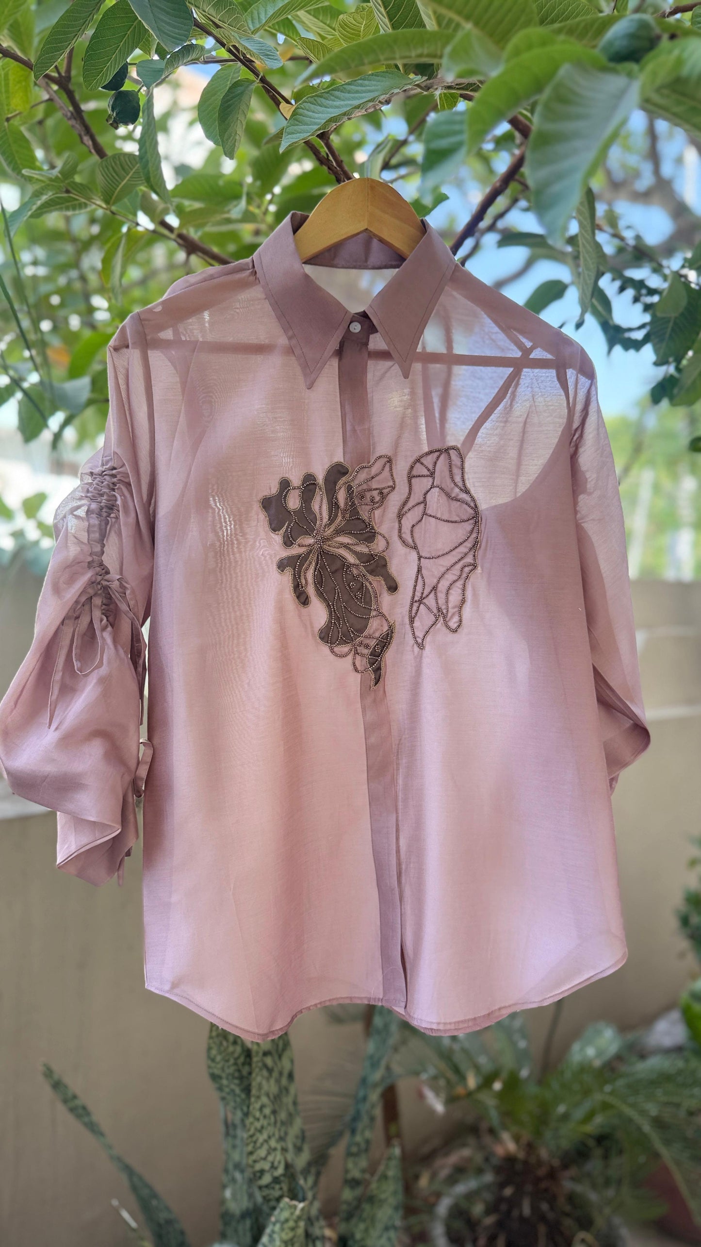 Mocha veil shirt