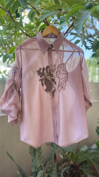 Mocha veil shirt
