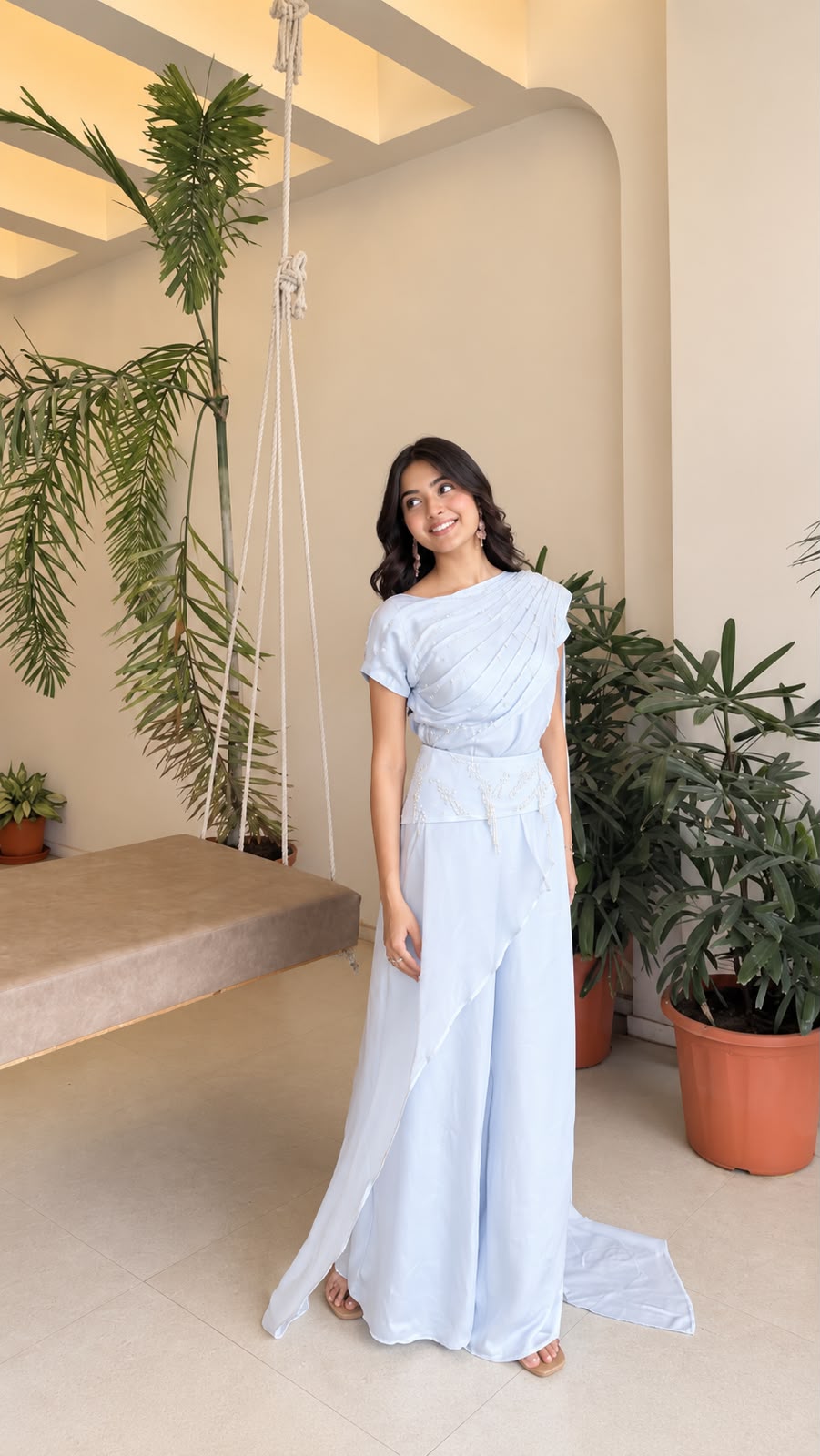 Powder Blue Veil Set
