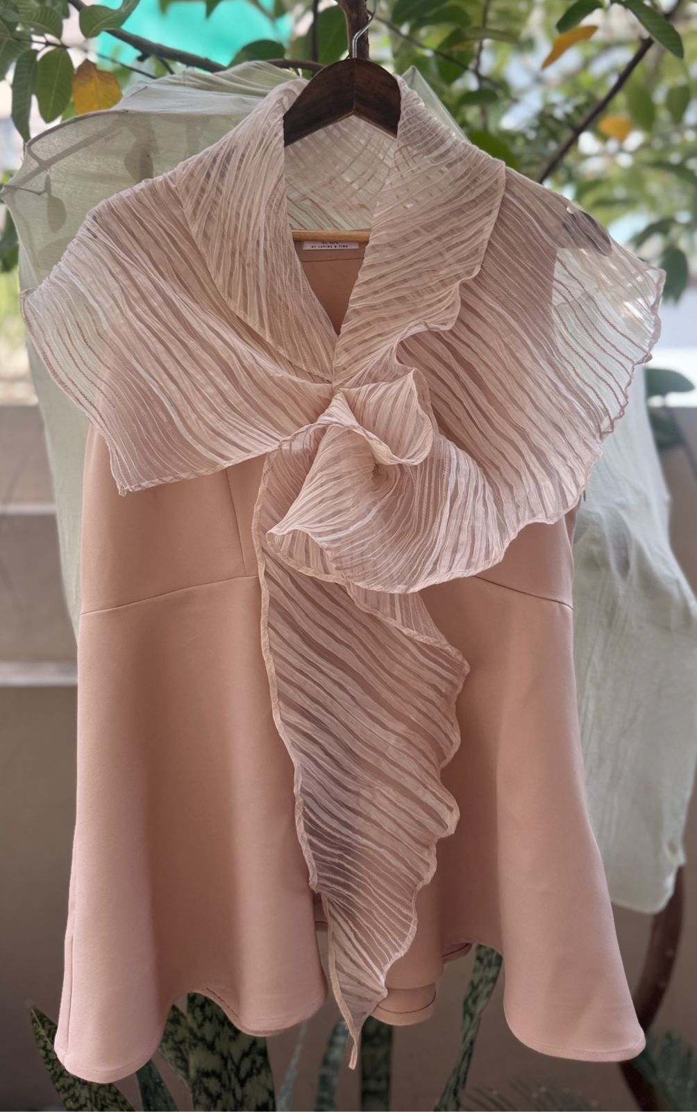White drape peplum top