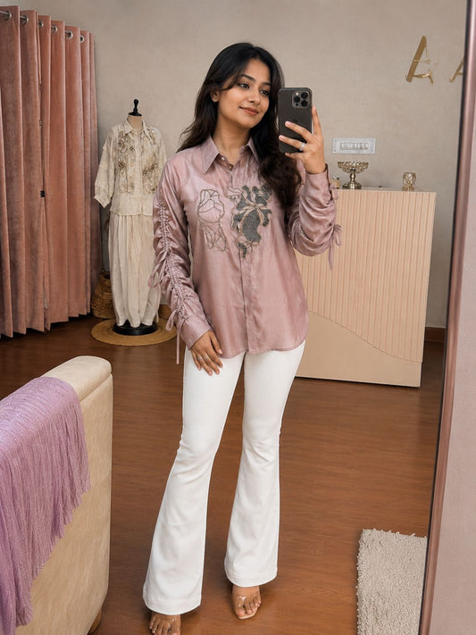Mocha veil shirt