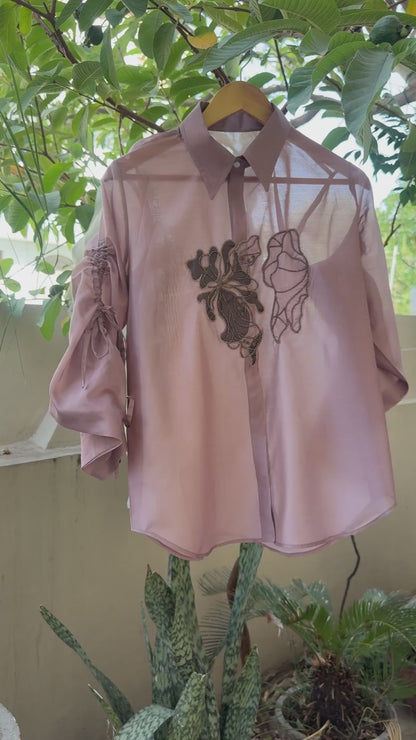 Mocha veil shirt
